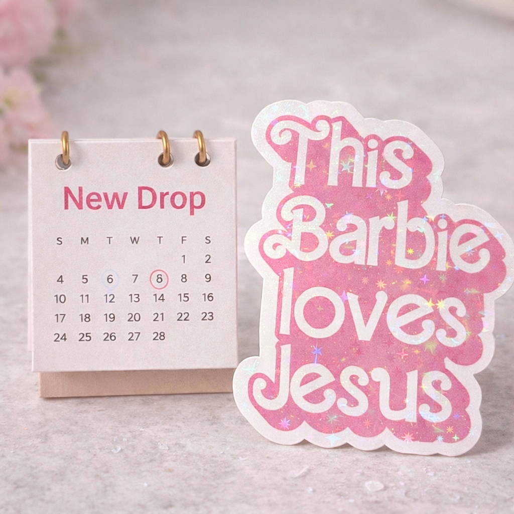 "THIS BARBIE LOVES JESUS" HOLOGRAPHIC STICKER