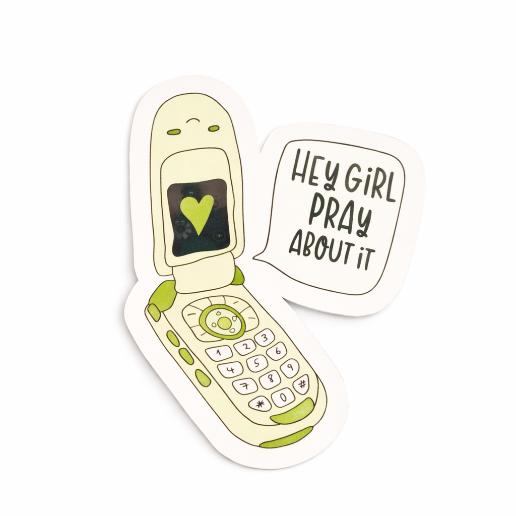 HEY GIRL PRAY ABOUT IT FLIP PHONE HOLOGRAPHY