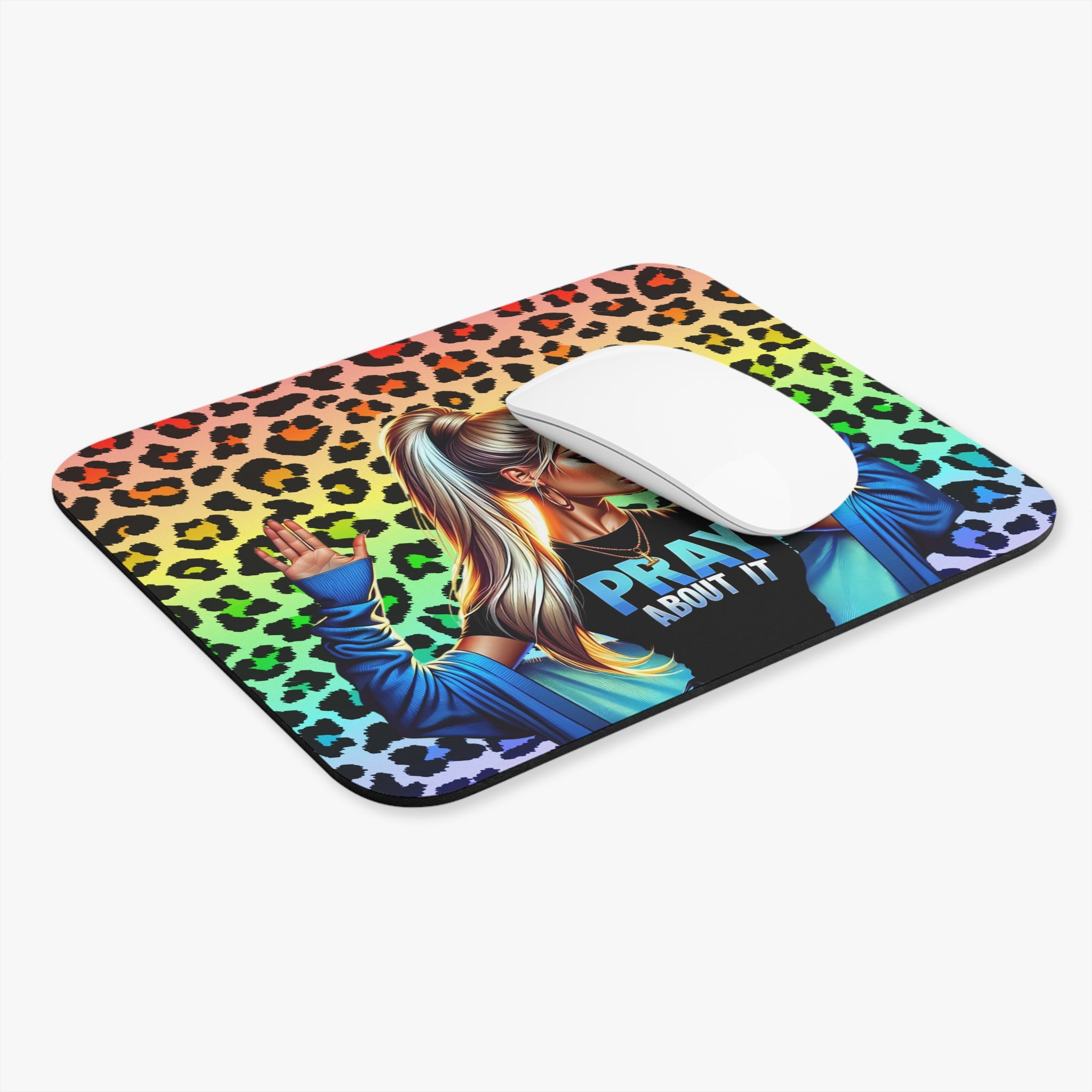 PRAY ABOUT IT LEOPARD BADDIE MOUSE PAD