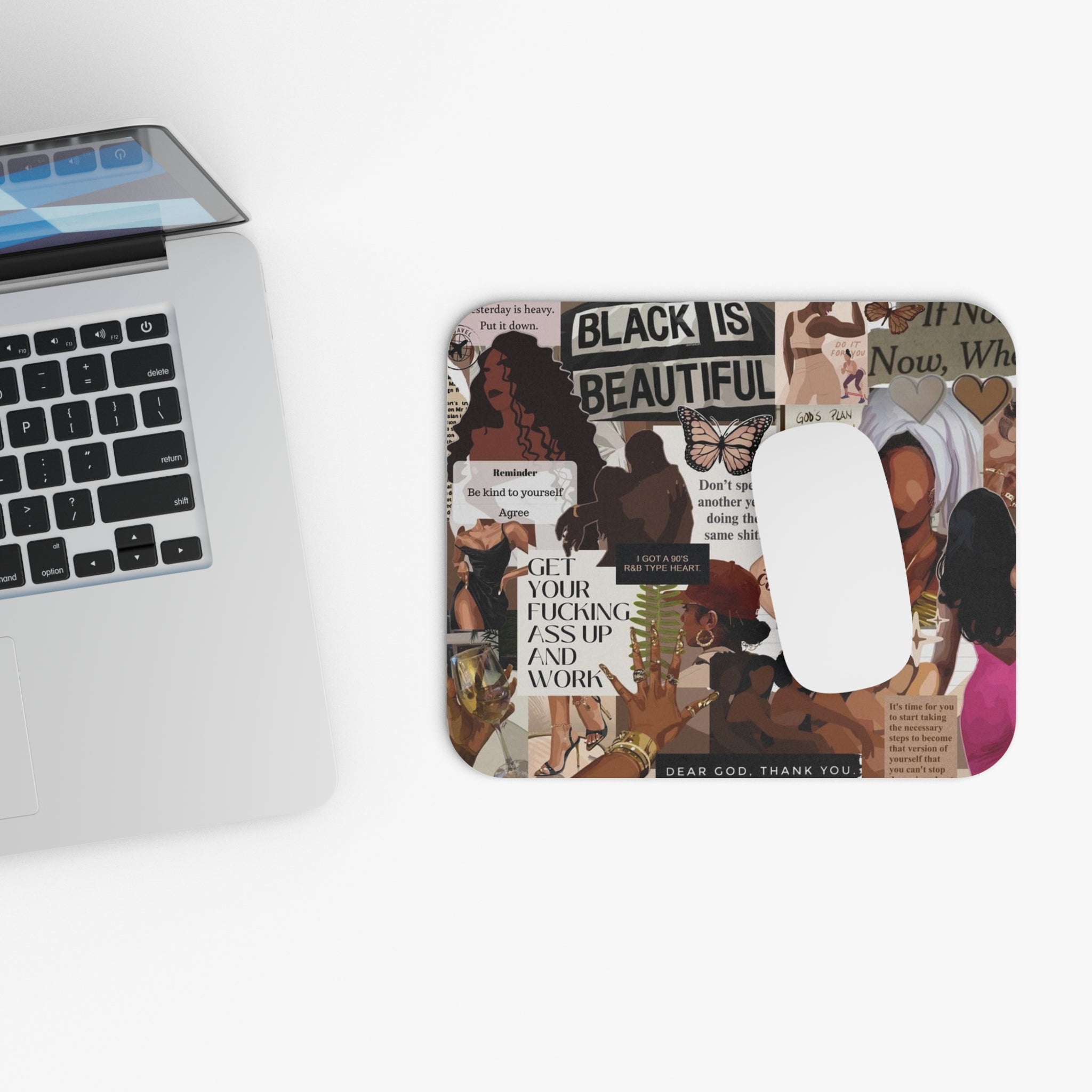 BLACK IS BEAUTIFUL MOTIVATION MOUSE PAD