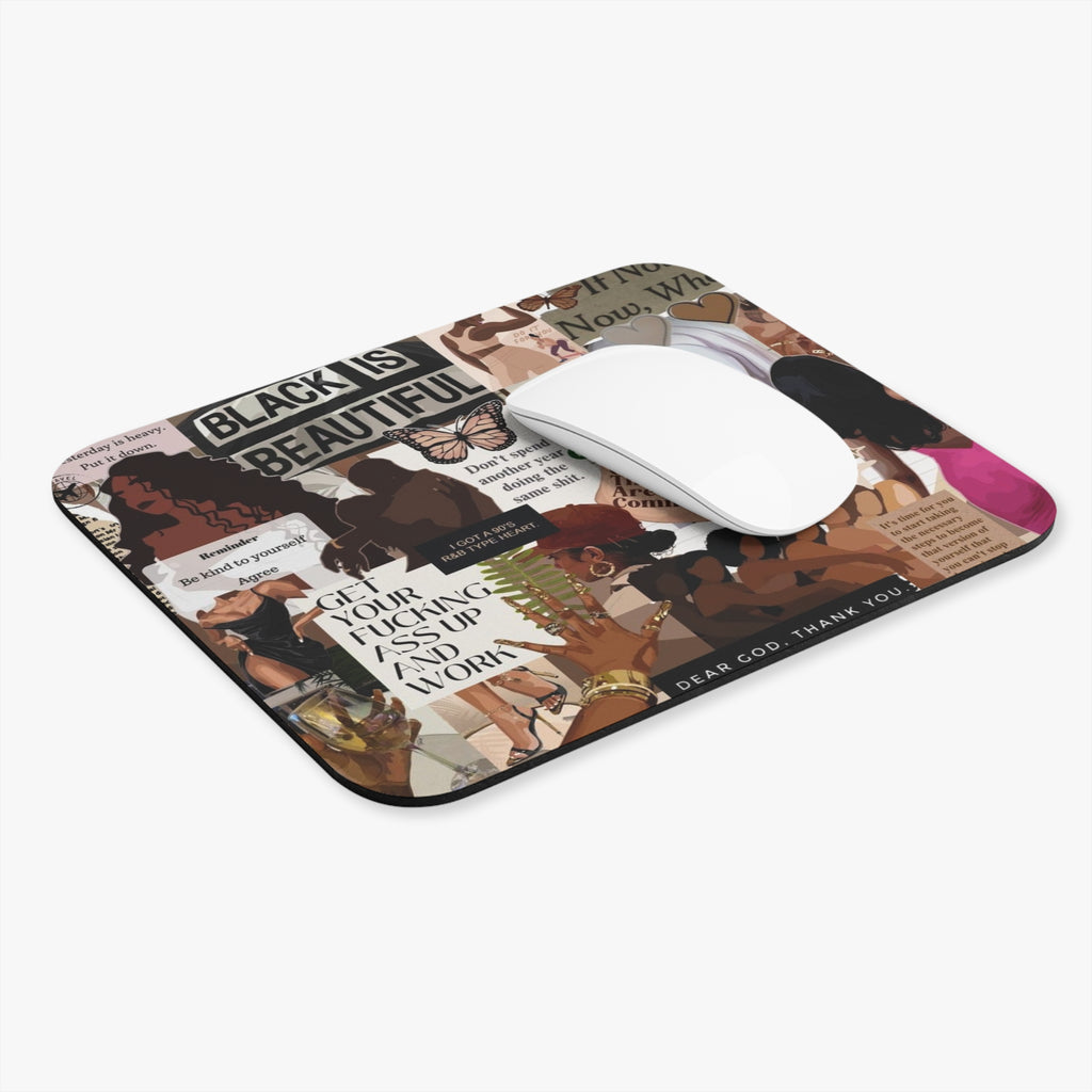 BLACK IS BEAUTIFUL MOTIVATION MOUSE PAD