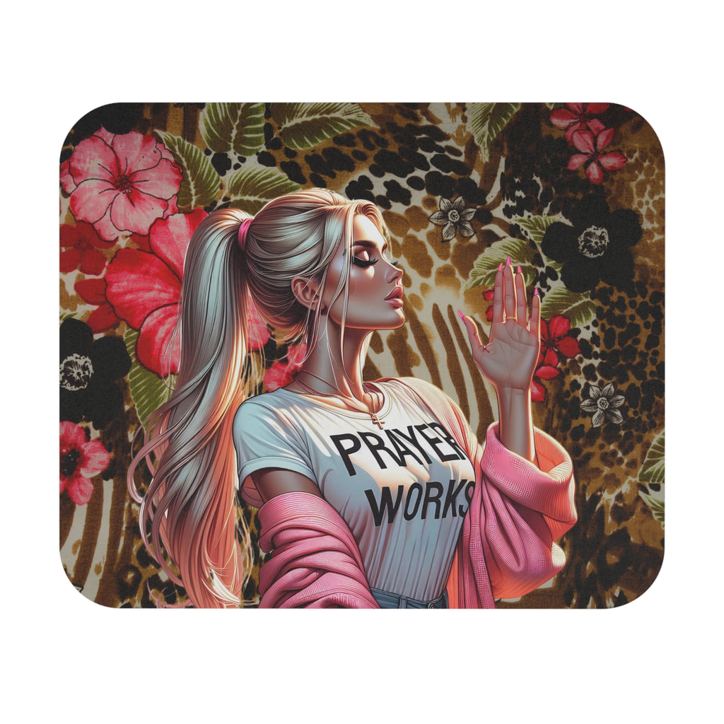 PRAYER WORKS FLORAL LEOPARD MOUSE PAD