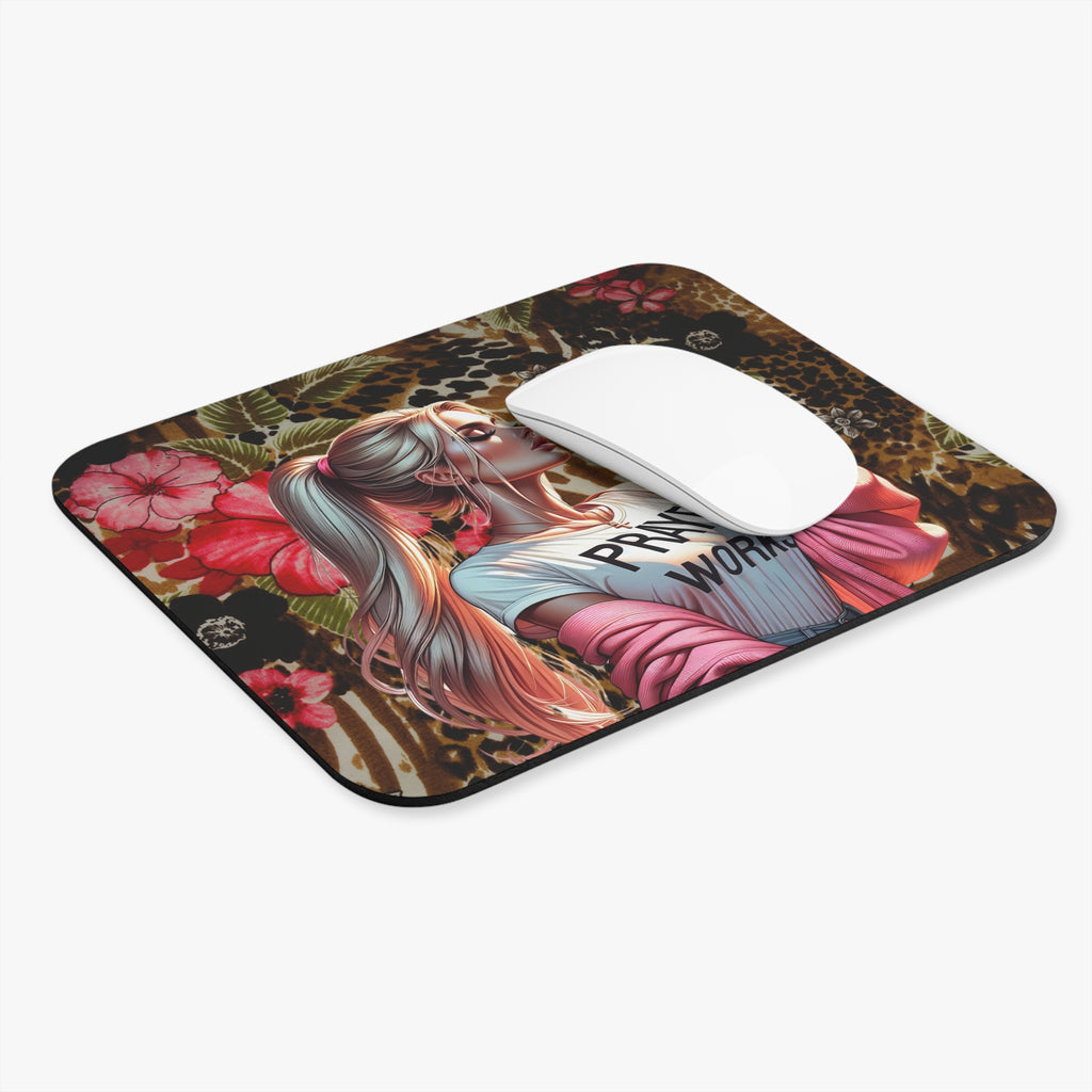 PRAYER WORKS FLORAL LEOPARD MOUSE PAD