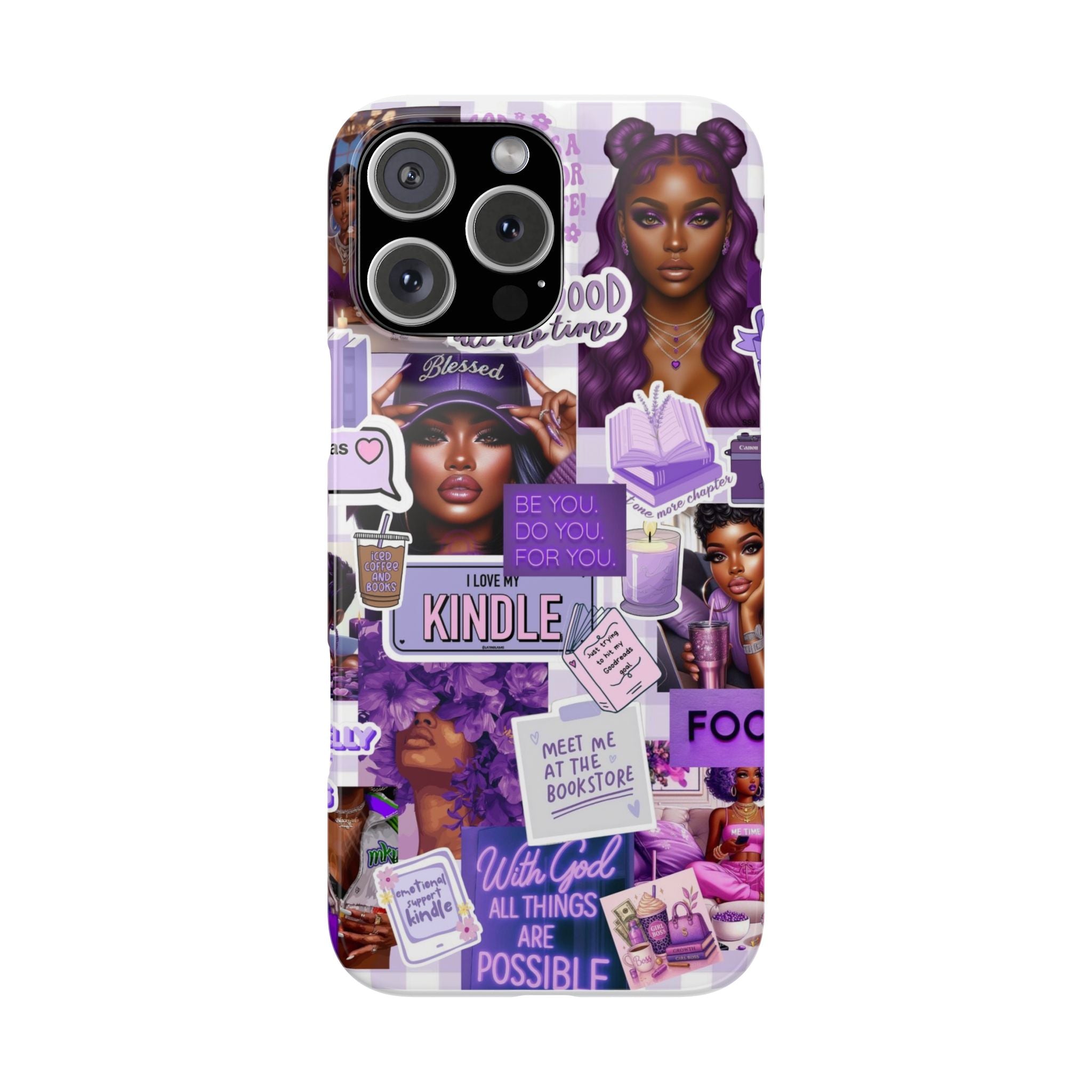 BOOKED, BLESSED & UNBOTHERED PHONE CASE